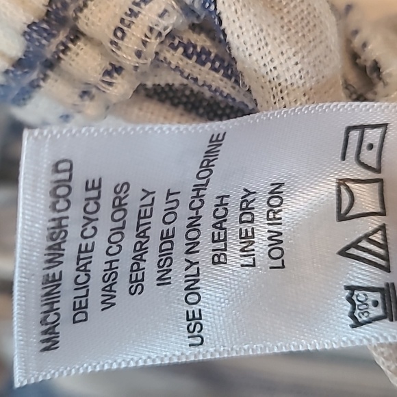 Women's 24W Petite striped Linen blend pull-on wide leg pants beach boho casual - Picture 12 of 15